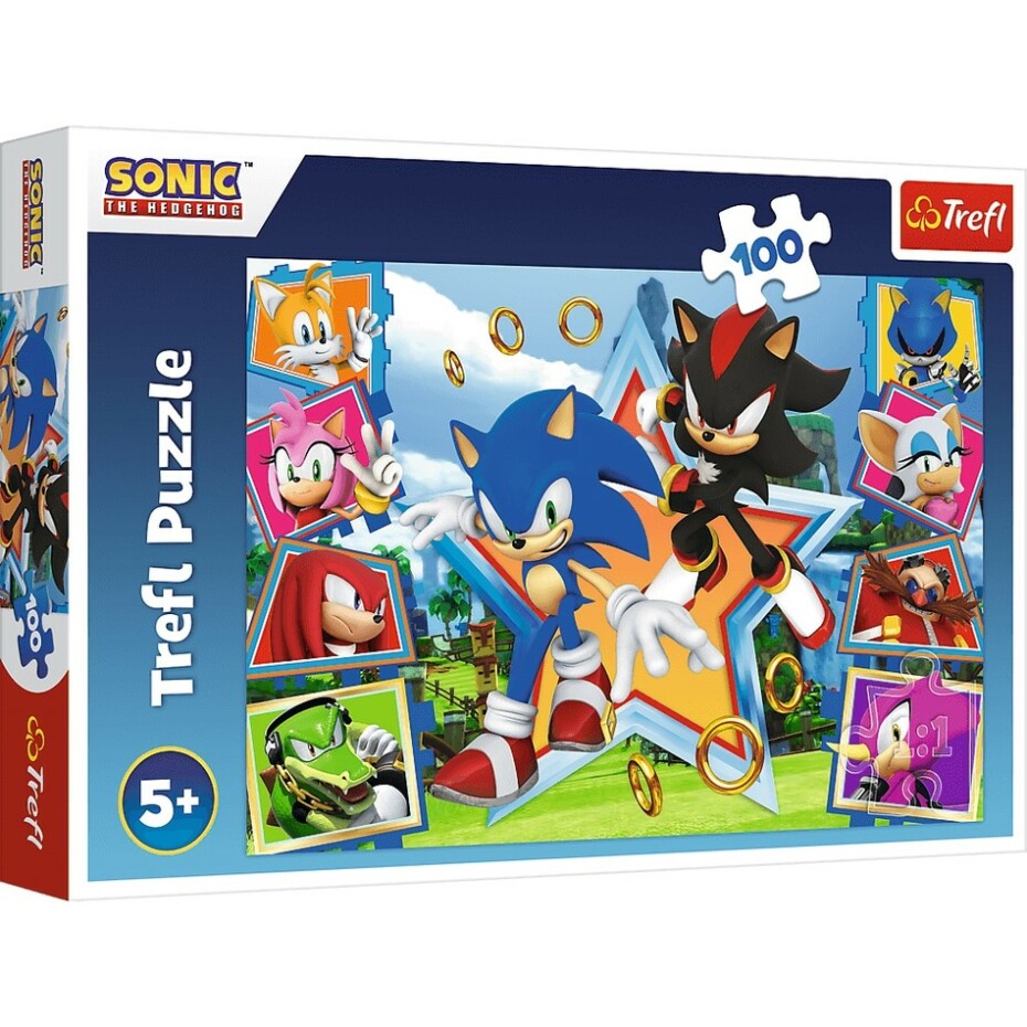 Trefl Puzzle Sonic Seznamte se s ježkem, 100 dílků - main (1)