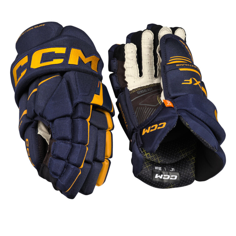 Hokejové rukavice CCM Tacks XF Navy/Sunflower Senior 15 palců - main (1)