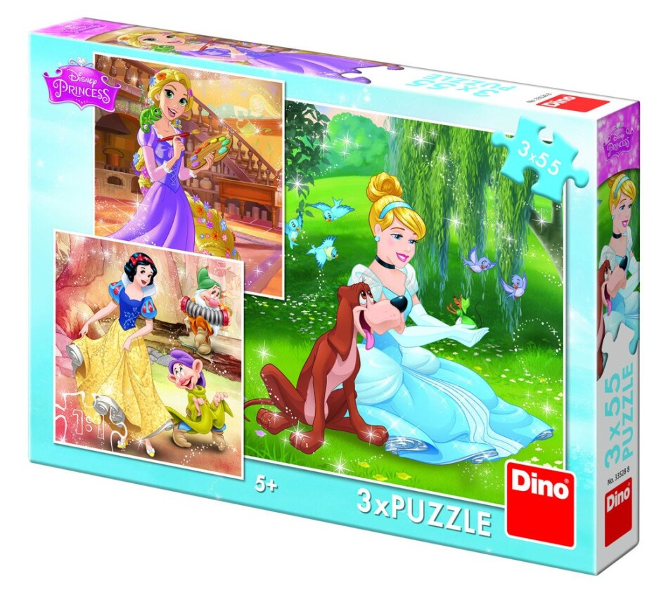 Disney Princezny - Volné odpoledne: puzzle 3x55 dílků - Dino Park - main (0)