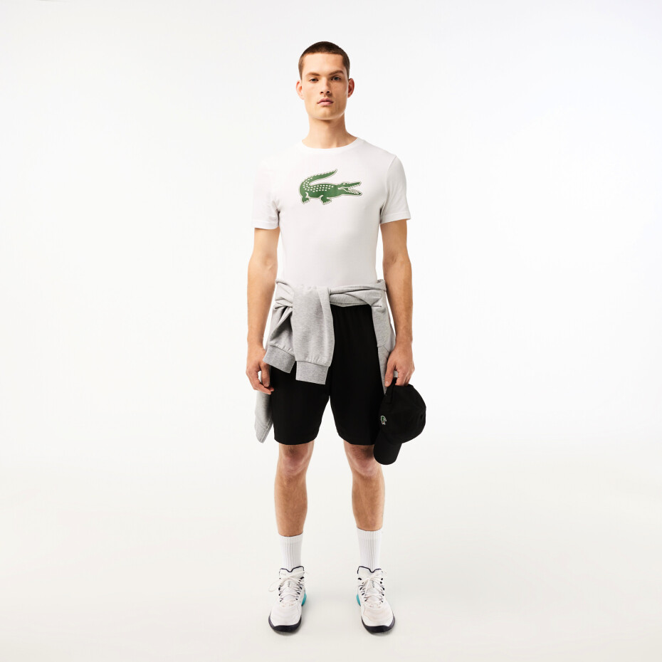 Pánské tričko Lacoste  Big Logo Core Performance T-Shirt White/Green M - main (2)