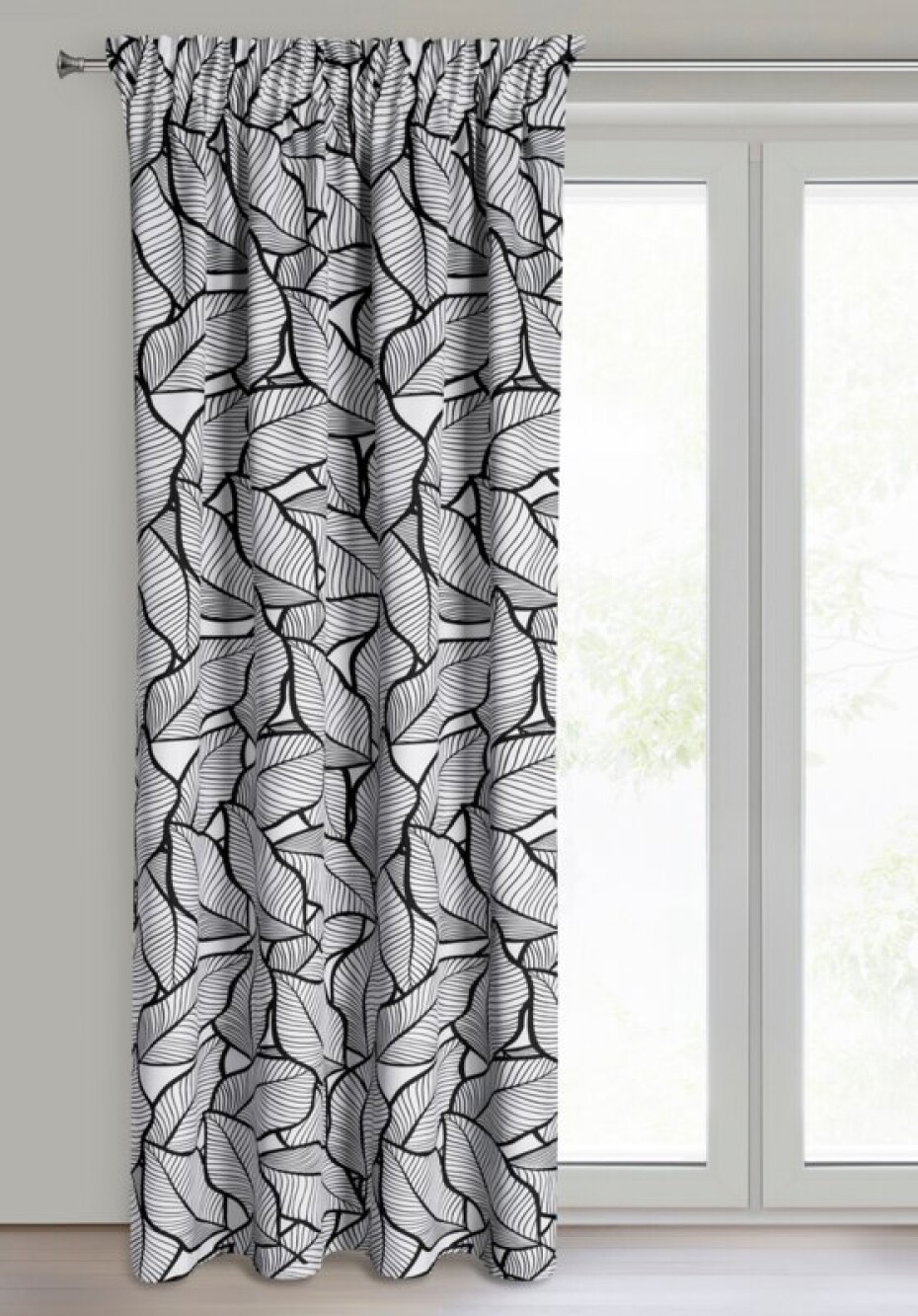 ArtFir Závěs ROMI P | bílá/černá 140 x 270 cm - main (1)