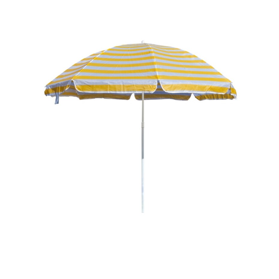 Slunečník plážový 230 cm, Happy Green, žluté pruhy - main (0)
