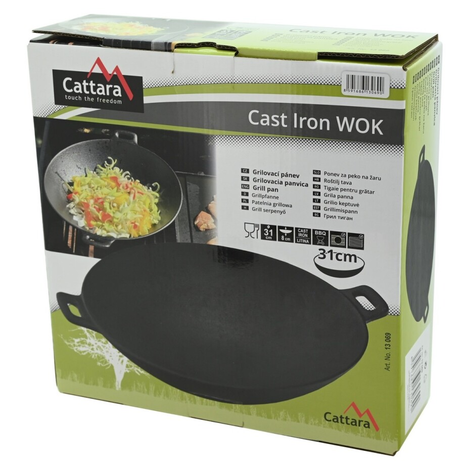Cattara 13069 Grilovací pánev Wok Litina, pr. 31 cm - main (5)