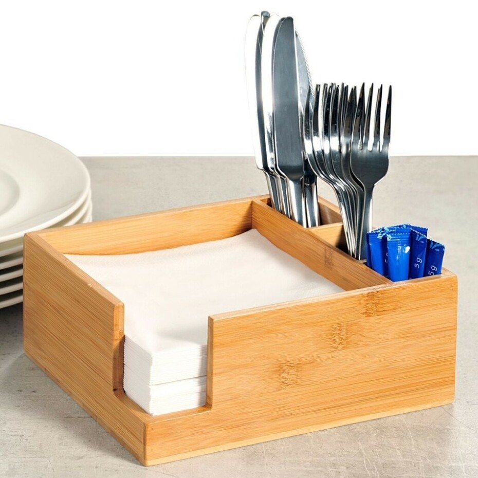 Kesper 70852 Kuchyňský organizér bambus, 5 přihrádek, 18 x 9 x 18 cm - main (1)