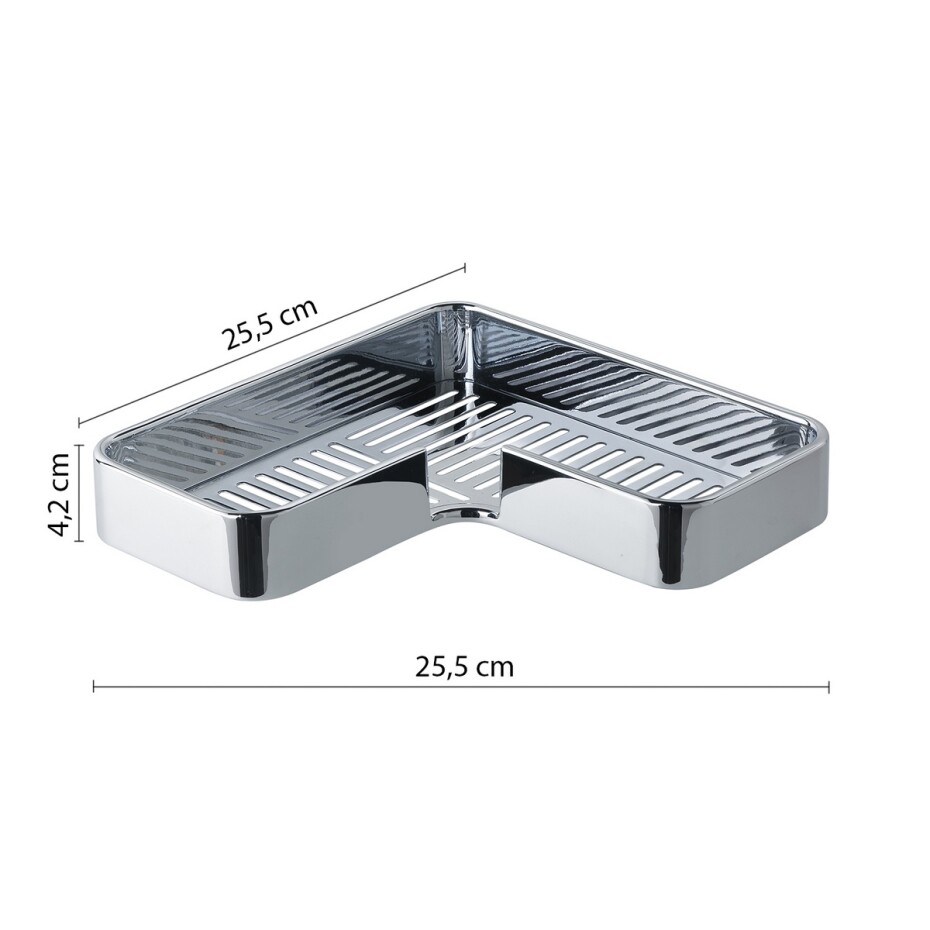 GEDY A98313 Il Giglio rohová police do sprchy, 25,5 x 4,2 x 25,5 cm, chrom - main (1)