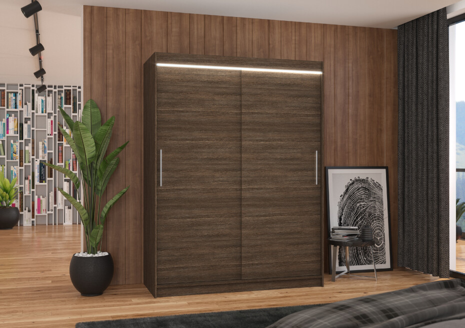 ArtAdrk Šatní skříň DENVER DV02 | čokoládová 150 cm - main (1)