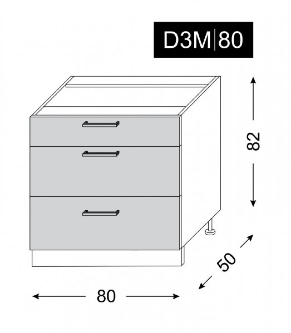 ArtExt Kuchyňská skříňka spodní ESSEN | D3A 80 Barva korpusu: Dub artisan - main (20)