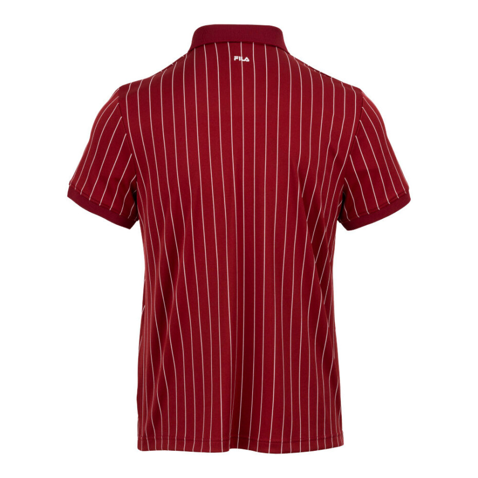 Pánské tričko Fila  Polo Stripes Björn Cabernet/White Alyssum L - main (1)