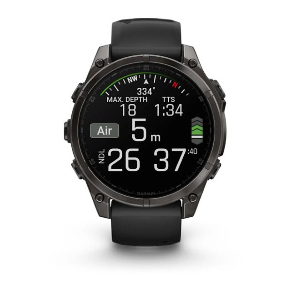 Garmin Fenix® 8 – 47 mm, AMOLED Sapphire, Carbon grey DLC titanium s Black/Gray silikonovým řemínkem 010-02904-21 - main (2)