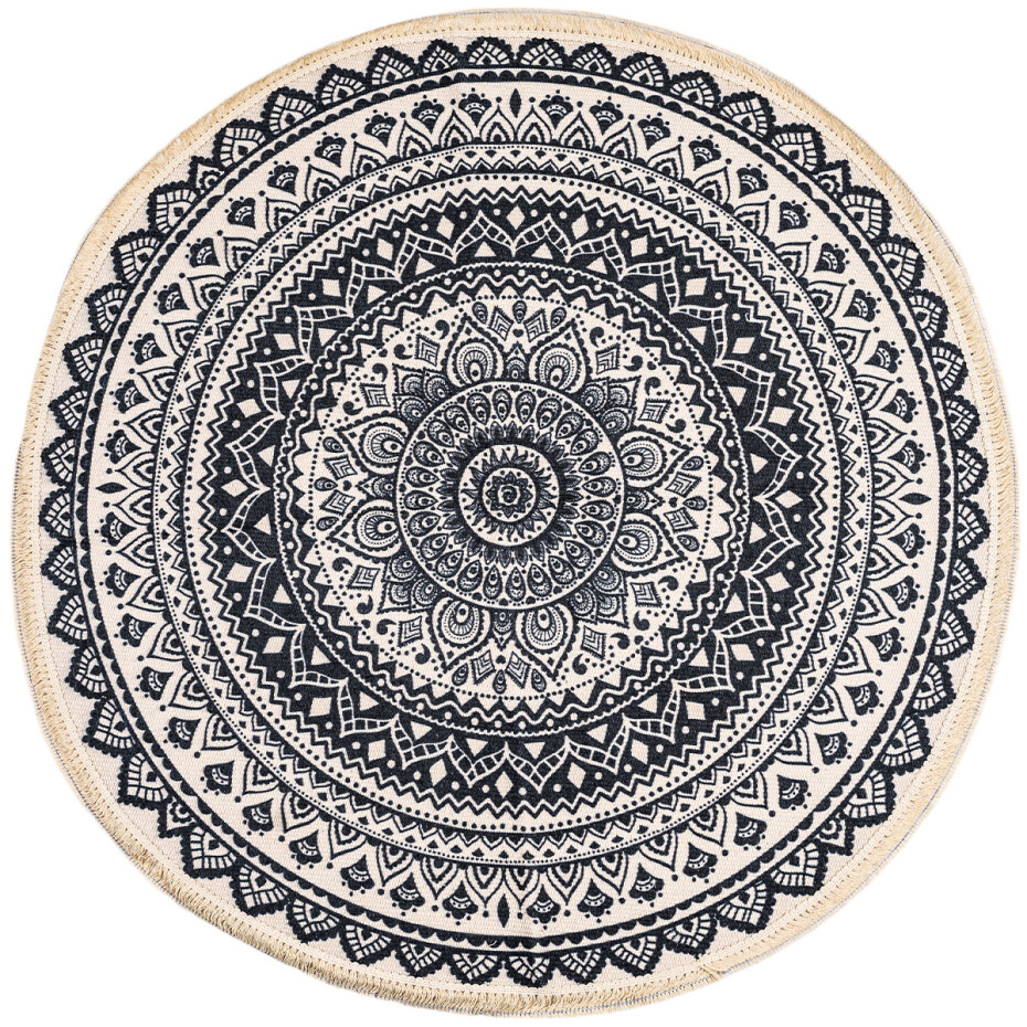 Kusový koberec Mandala béžová, 82 cm - main (0)