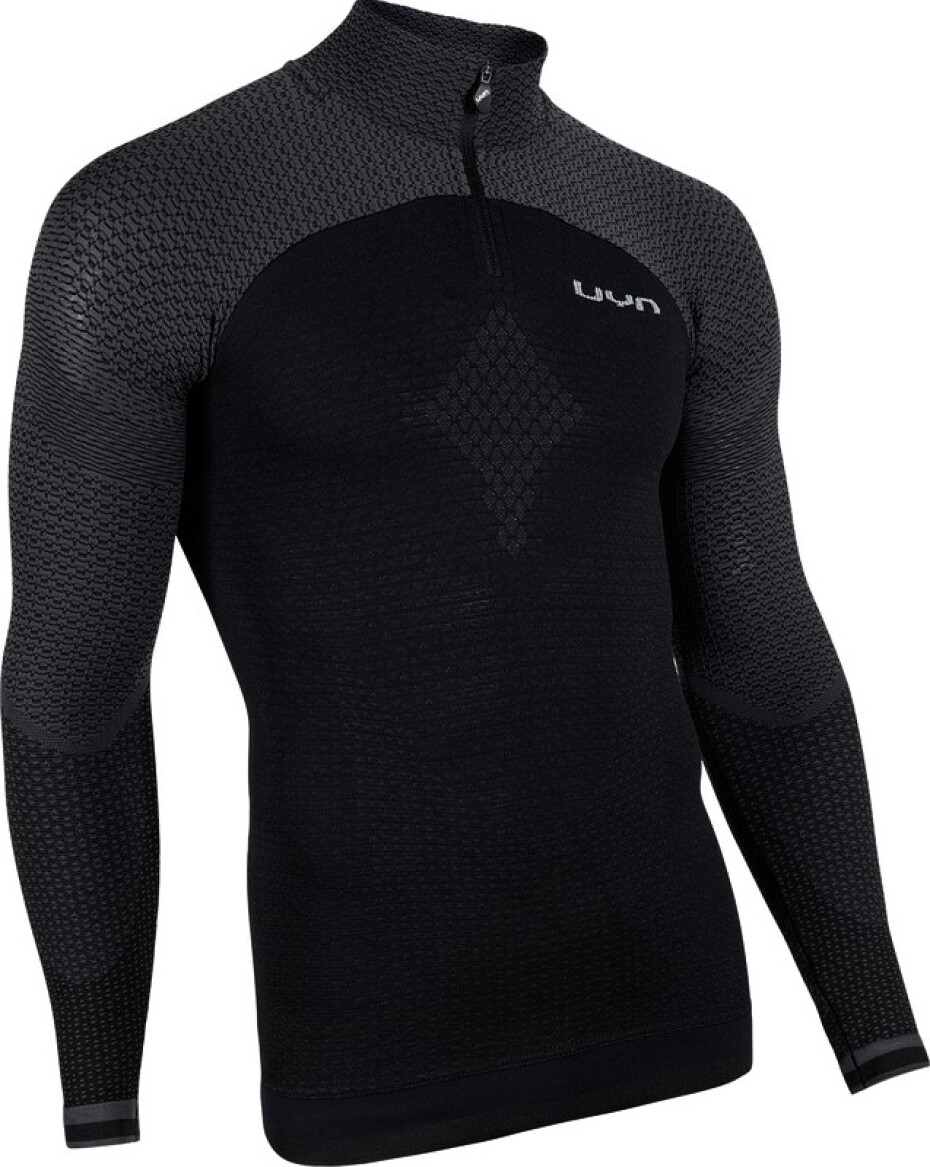 Pánské tričko UYN  Running Alpha OW Shirt LS Zip Up black/grey S - main (2)