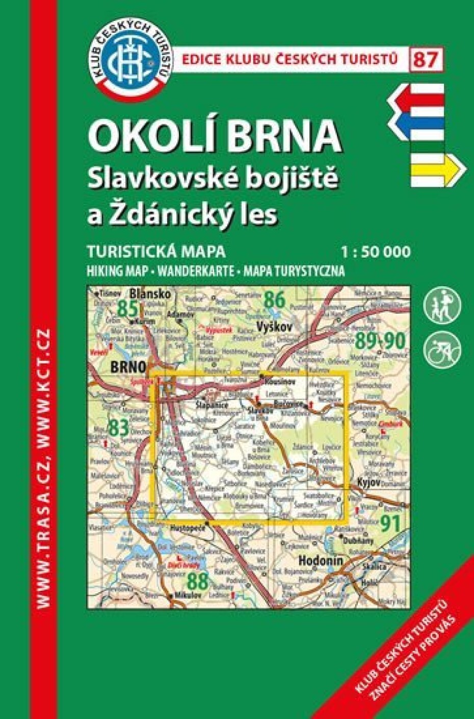KČT 87 Okolí Brna, Slavkovské bojiště a Ždánický les 1:50 000/turistická mapa - main (0)