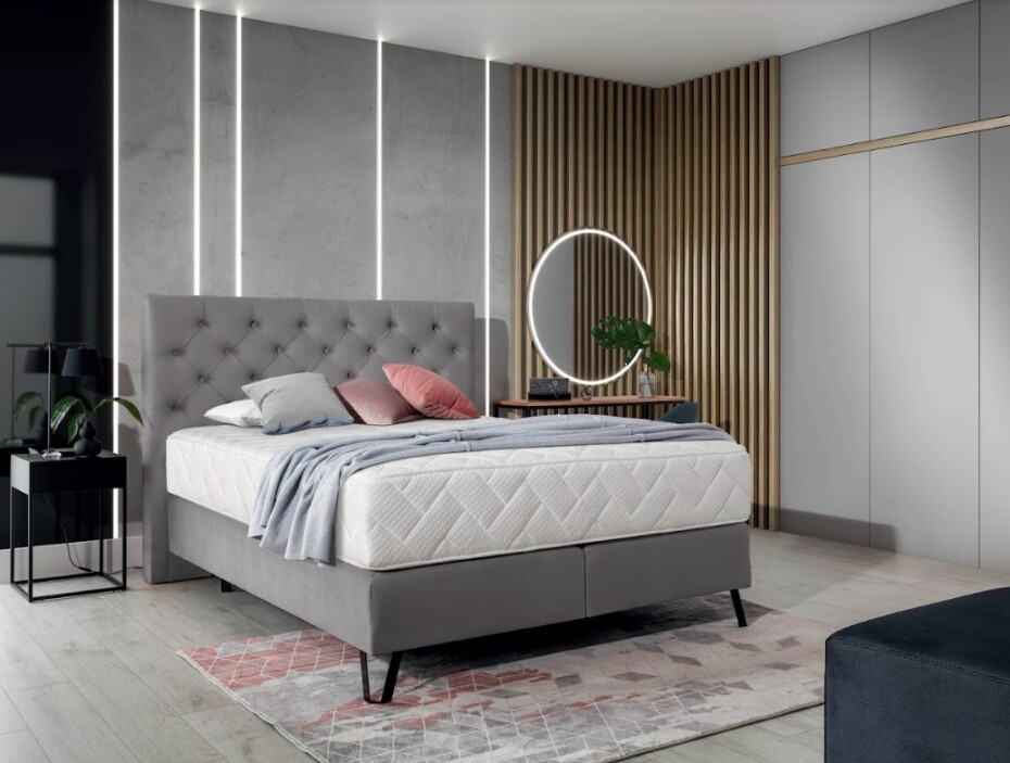 Artelta Manželská postel CORTINA Boxspring | 180 x 200 cm Barva: Monolith 76 - main (3)