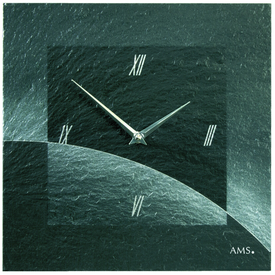 AMS 9518 designové nástěnné břidlicové hodiny, 30 x 30 cm - main (0)