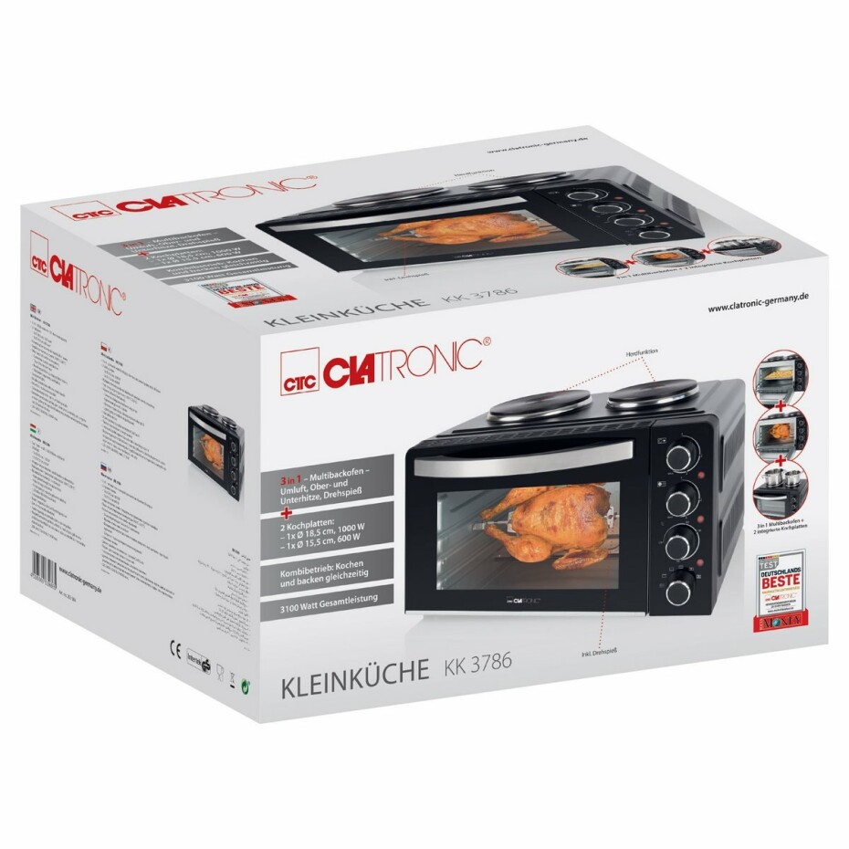 Clatronic KK 3786 multifunkční trouba s dvouplotýnkovým vařičem - main (11)