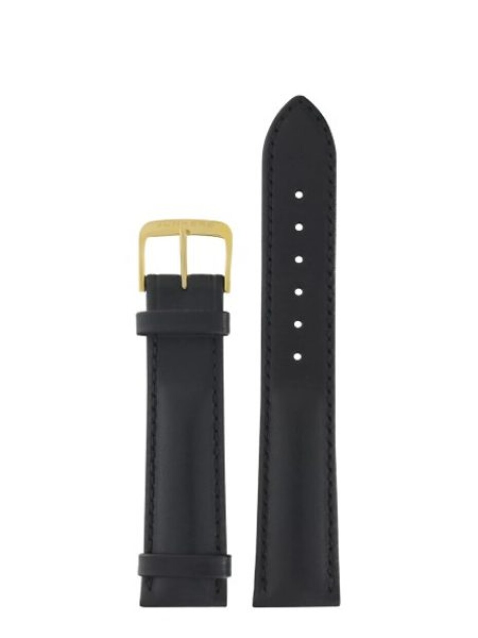 Kožený řemínek Junkers 20mm - černý/zlatá spona - main (0)