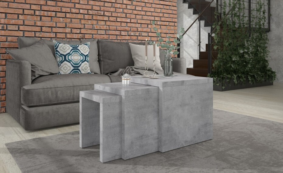 ArtAdrk Set konferenčních stolků BASEL Barva: Beton - main (0)