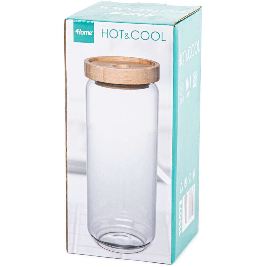 4Home Skleněná dóza na potraviny s víkem Bamboo Style, 1000 ml, 1000 ml - main (5)