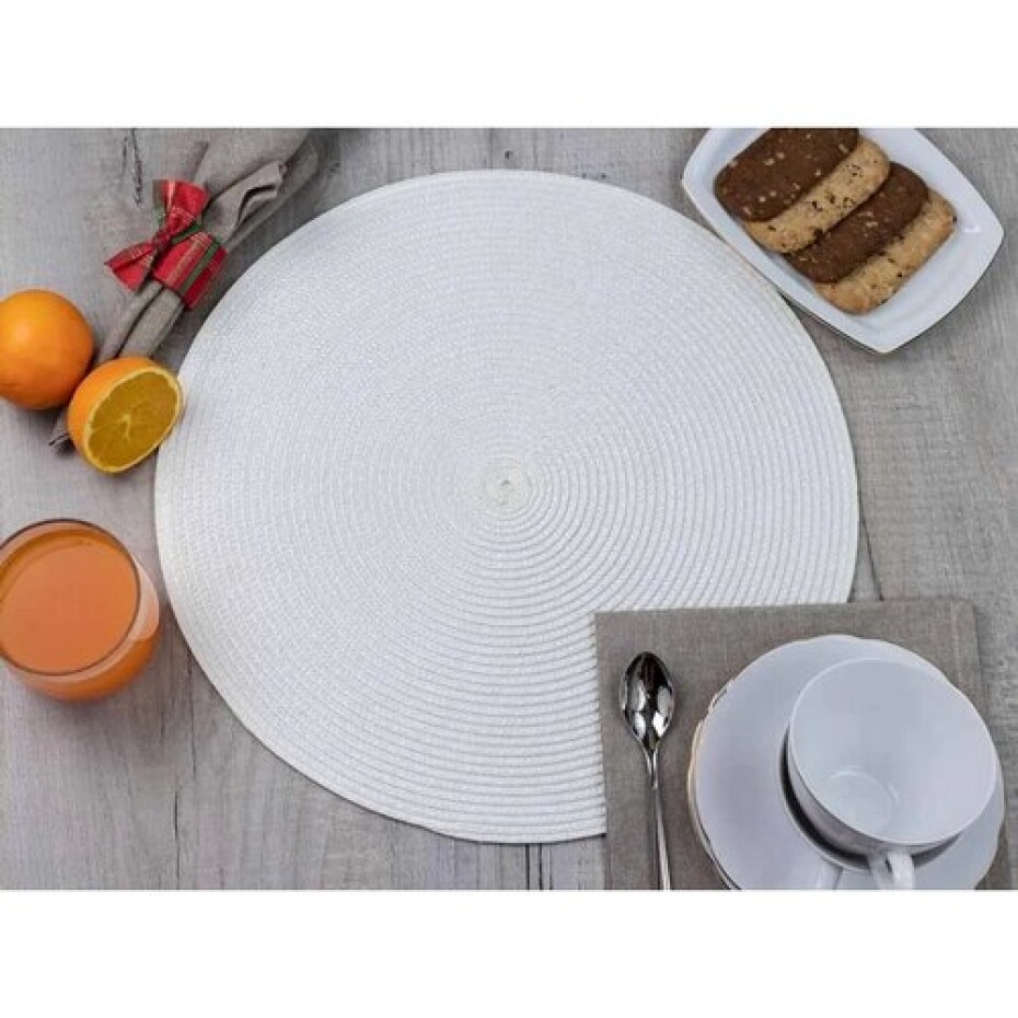 Altom Prostírání Straw bílá, pr. 38 cm, sada 4 ks - main (2)