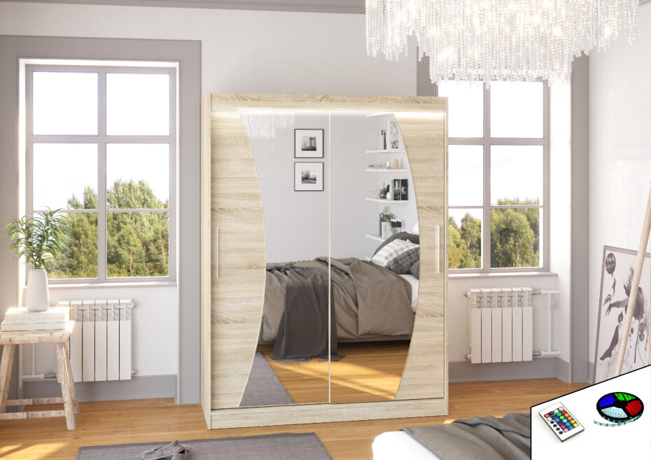 ArtAdrk Šatní skříň MODESTO | 150 cm Barva: Čokoládová - main (7)