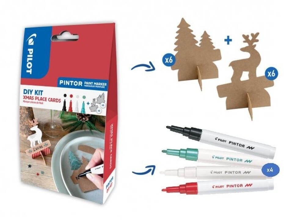 PILOT Pintor Fine Kreativní sada akrylových popisovačů 0,9-1,5mm - XMAS 4 ks + jmenovky 12 ks - main (0)