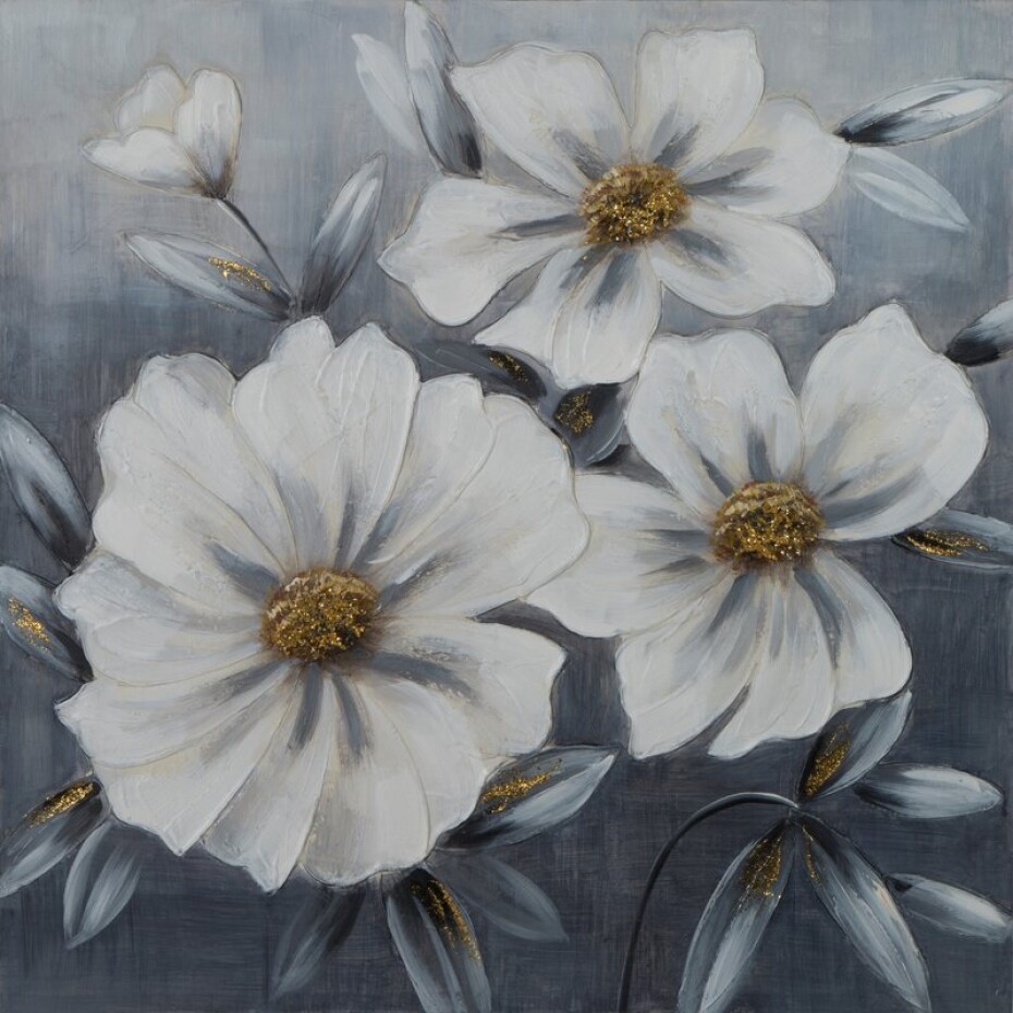 ArtFir Obraz KVĚTY 633 | šedá 80 x 80 cm - main (0)