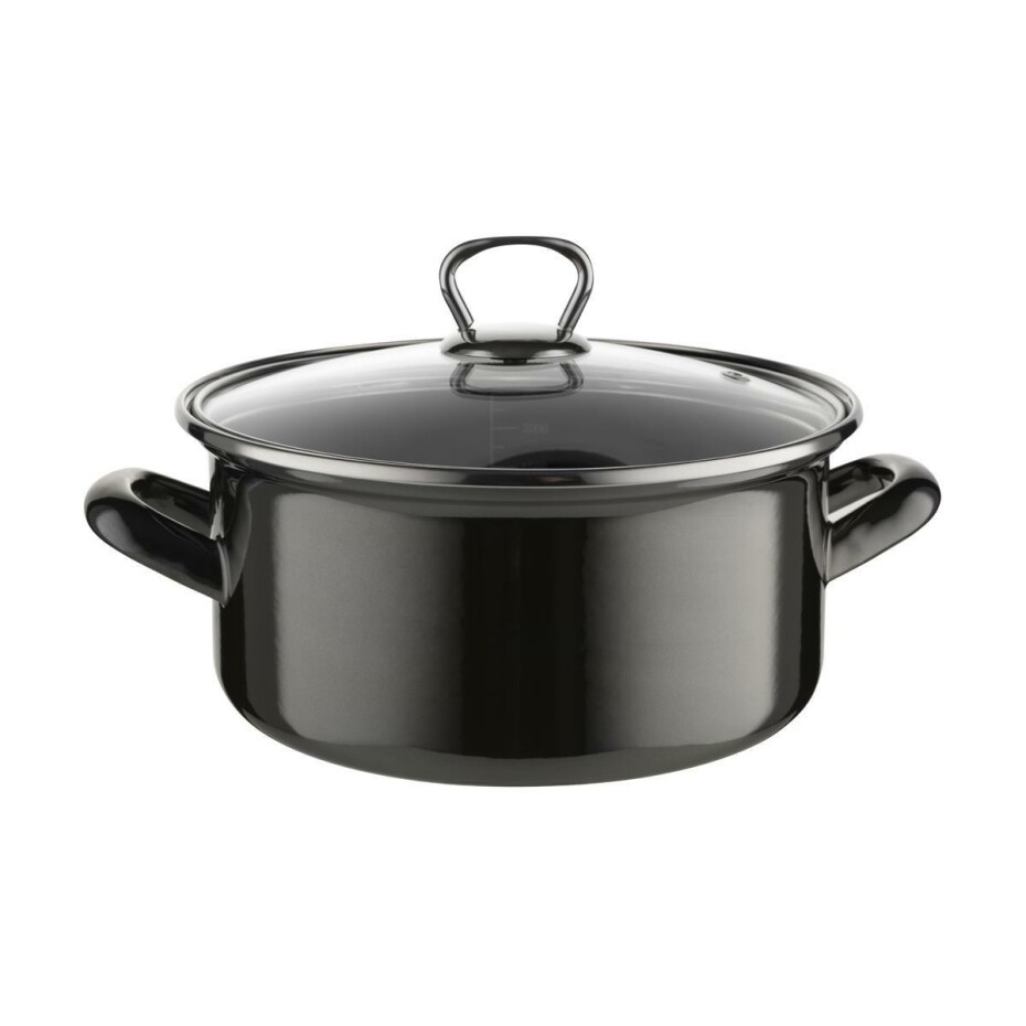 Smaltovaný hrnec s poklicí 2,9 l, černá - main (0)