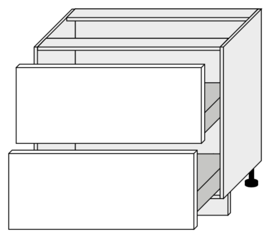 ArtExt Kuchyňská skříňka spodní ESSEN | D2A 90 Barva korpusu: Grey - main (12)