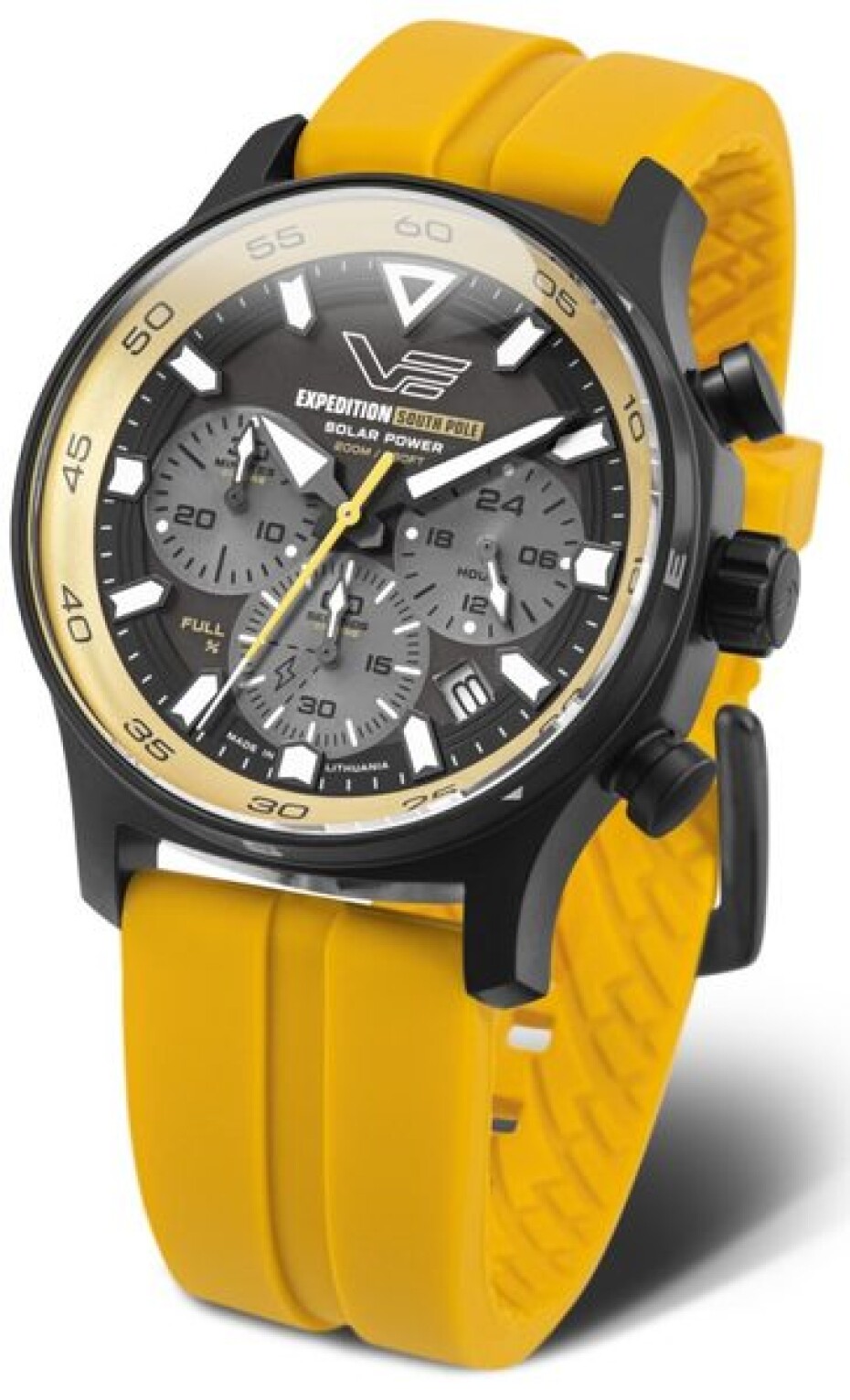 Vostok Europe Expedition South Pole Solar Power Chronograph VR42-592C763S - Bílý silikonový řemínek (luminiscenční) - main (1)