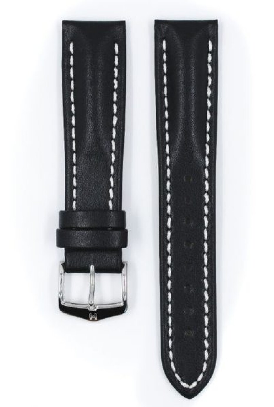 Řemínek Hirsch Heavy Calf - černý - 26 mm - L – Standardní délka (doporučujeme) - 24 mm - Stříbrná - main (1)