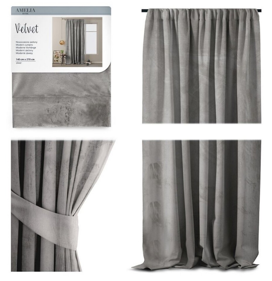 ArtFlhf Stínicí závěs VELVET PLEAT P | 140 x 270 cm Barva: Bílá - main (6)