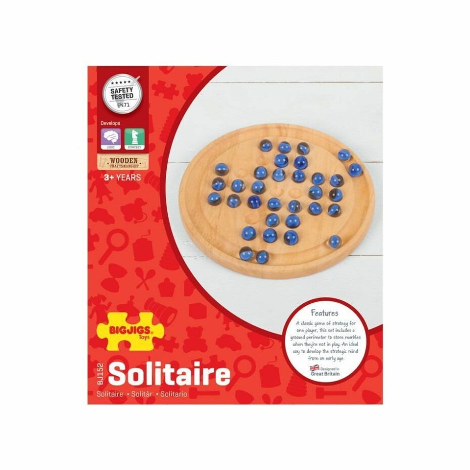 Bigjigs Toys Dřevěný solitér desková hra - main (7)