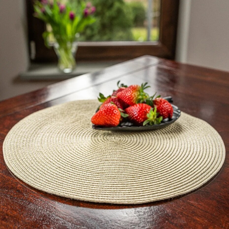 Altom Prostírání Straw béžová, pr. 38 cm, sada 4 ks - main (2)
