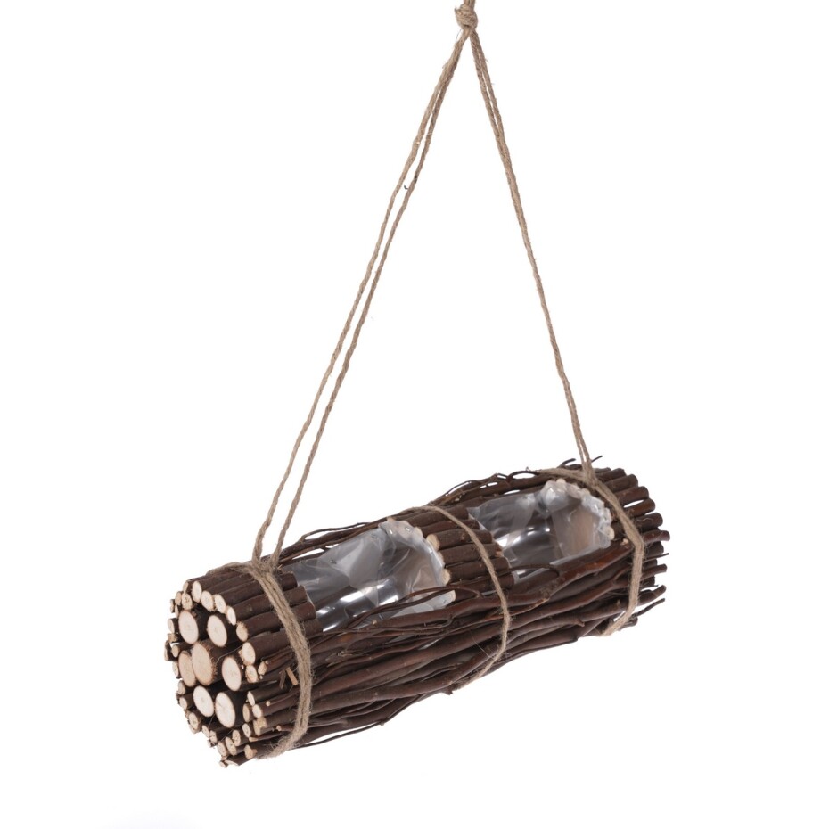 Závěsný obal na květináč z proutí Bundle, 35 x 11 cm - main (0)