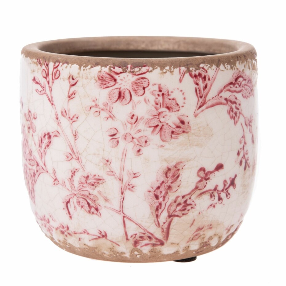 Keramický obal na květináč Vintage flower, 10,5 x 8,5 cm - main (0)