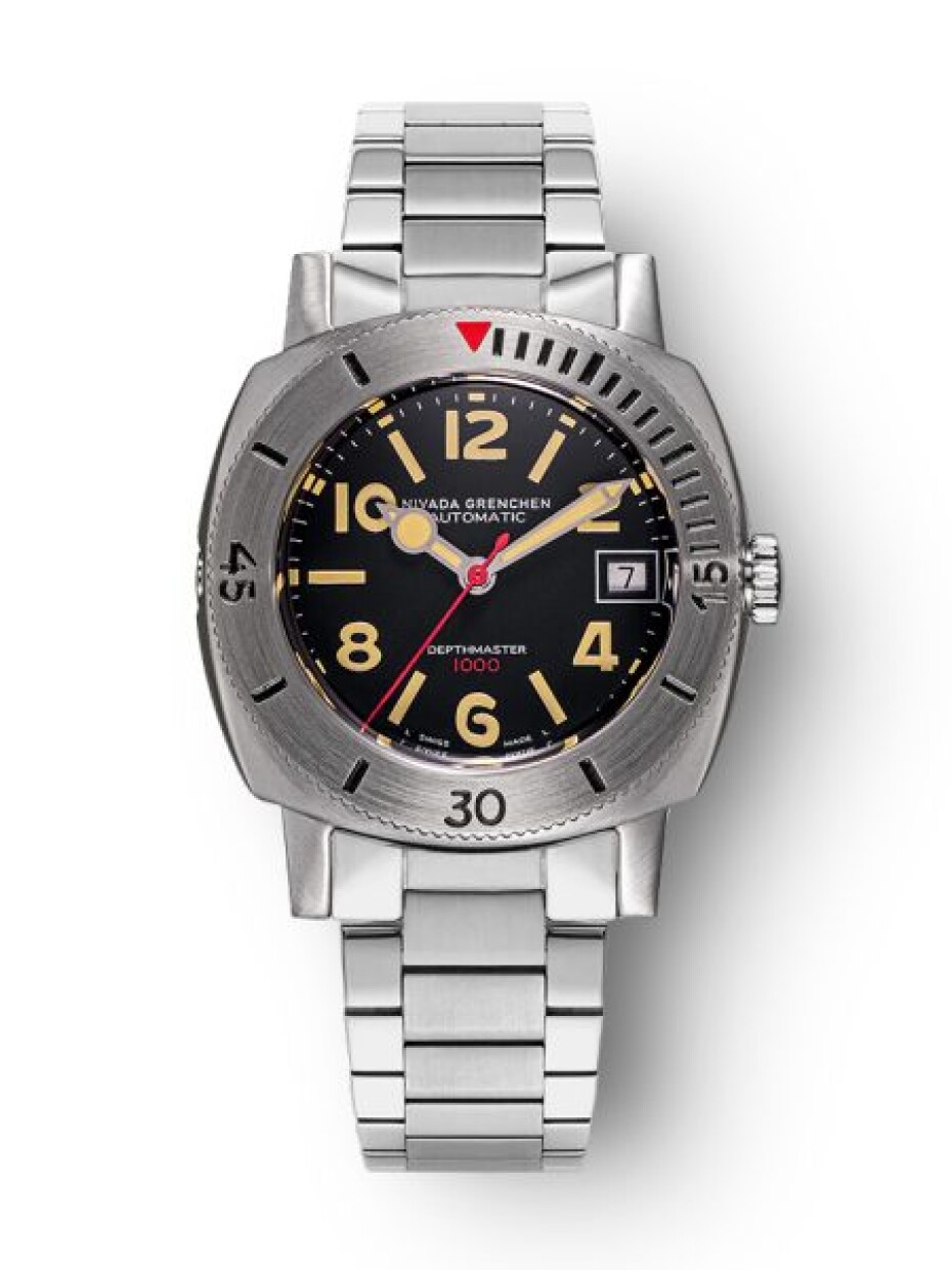 Nivada Grenchen Depthmaster Numerals Black - Black Leather - main (4)
