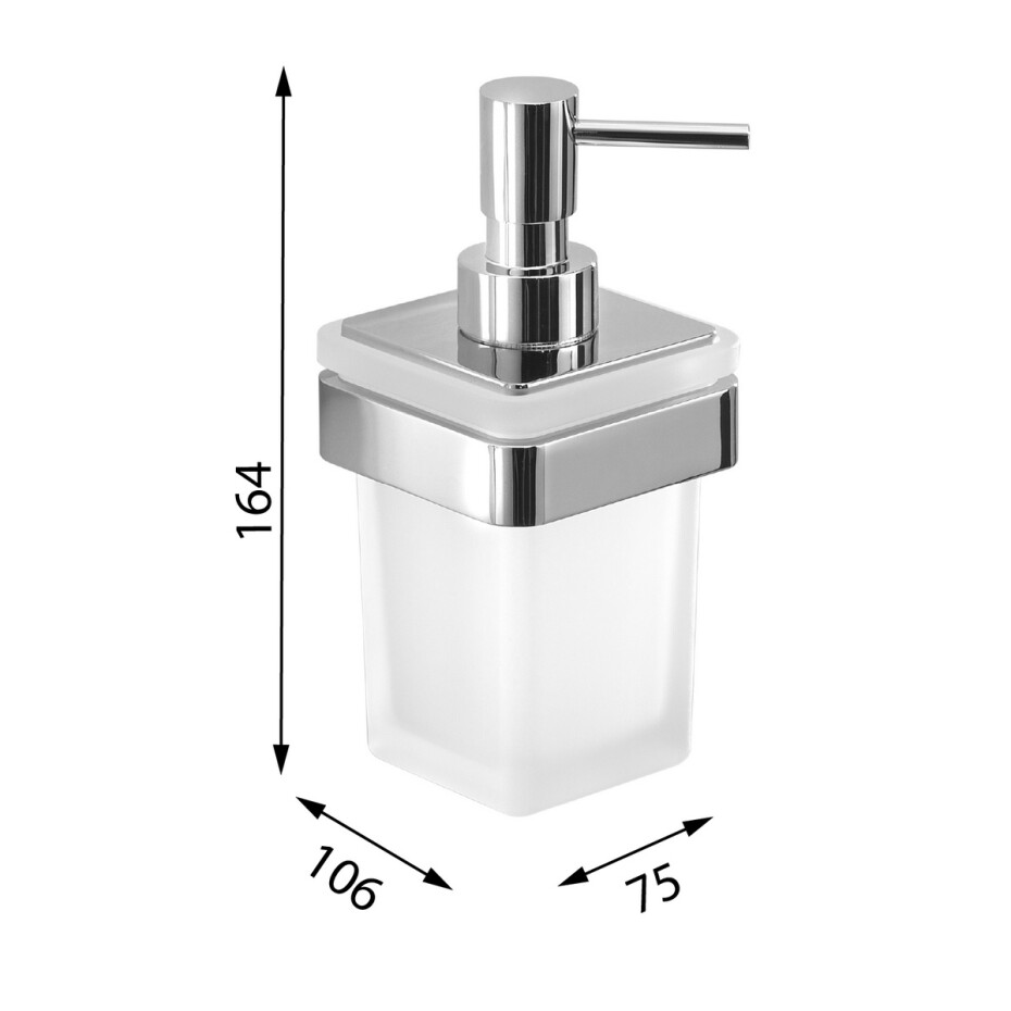 GEDY A88113 Samoa dávkovač mýdla 170 ml, mléčné sklo/chrom - main (2)