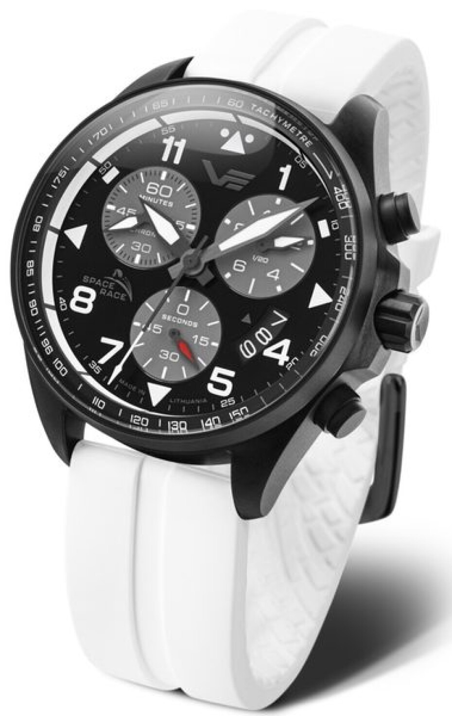 Vostok Europe Space Race Chrono Line 6S30-325C744S - Bílý silikonový řemínek (luminiscenční) - main (1)