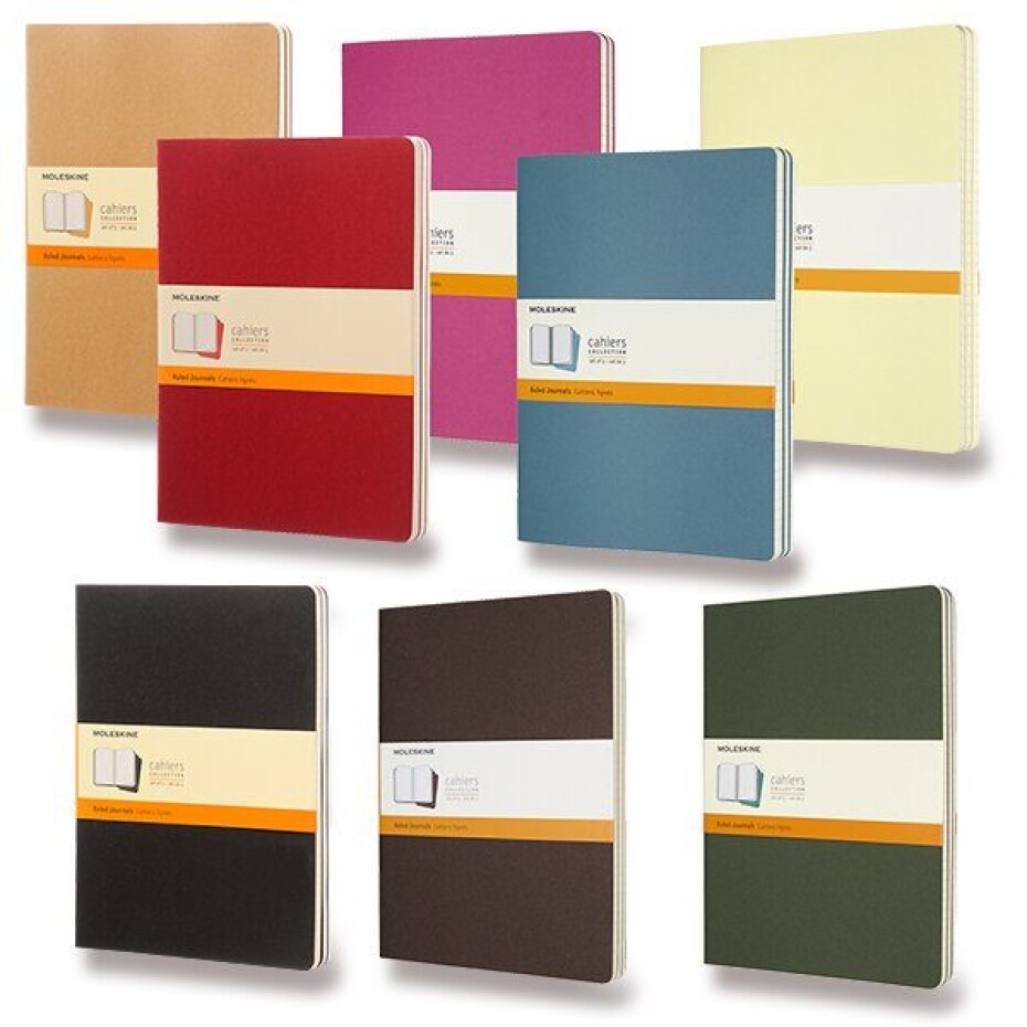 Sešity Moleskine Cahier VÝBĚR BAREV, 3KS - měkké desky - XL, linkovaný 1331/22392 - Sešity Moleskine Cahier karton - main (2)