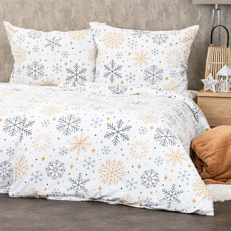4Home Flanelové povlečení Frosty snowflakes, 140 x 200 cm, 70 x 90 cm - main (0)