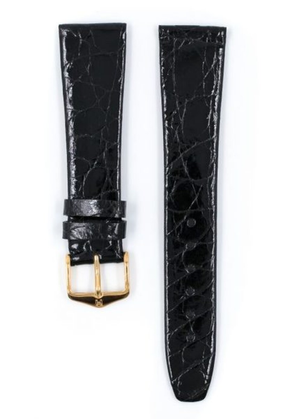 Řemínek Hirsch Prestige Crocodile - černý - 14 mm - M – Střední délka - 12 mm - Zlatá - main (1)