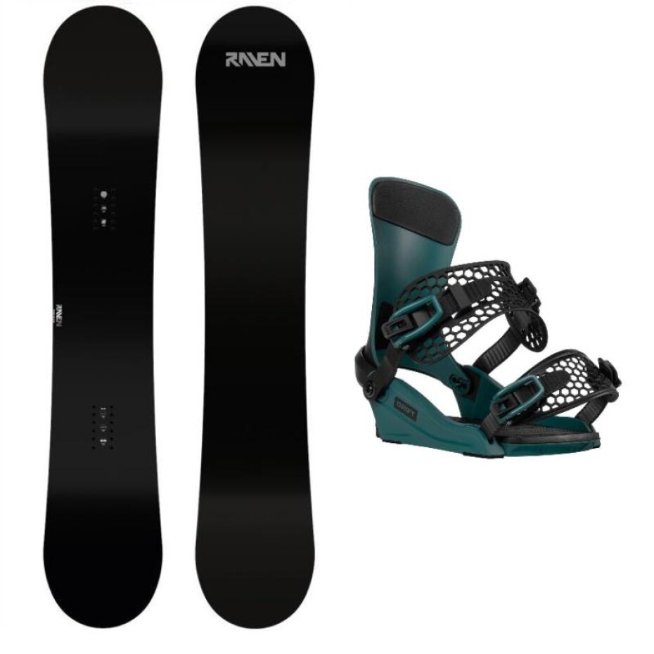 Raven Pure black pánský snowboard + Gravity Drift steel green vázání - main (0)