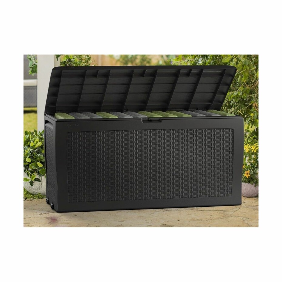 Keter Zahradní úložný box Samoa Rattan antracit 270 l, 117 x 57 x 45 cm - main (2)