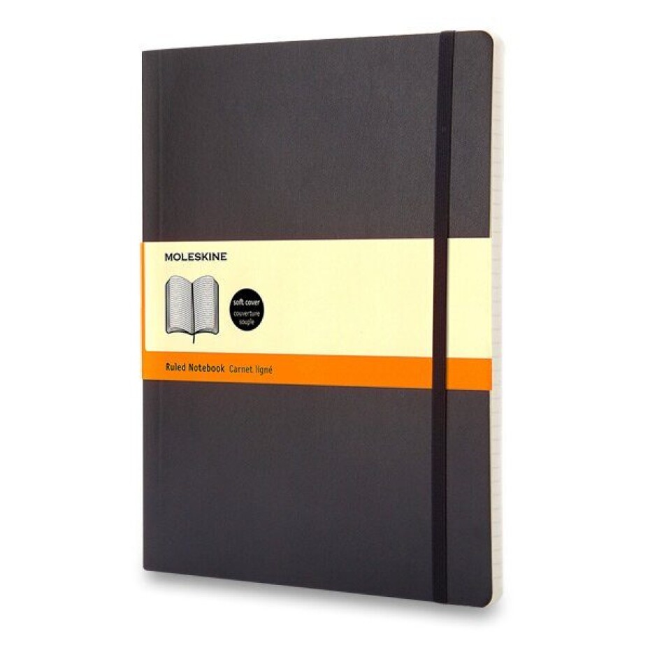 Zápisník Moleskine VÝBĚR BAREV - měkké desky - XL, linkovaný 1331/11292 - Zápisník Moleskine - měkké desky černý - main (4)