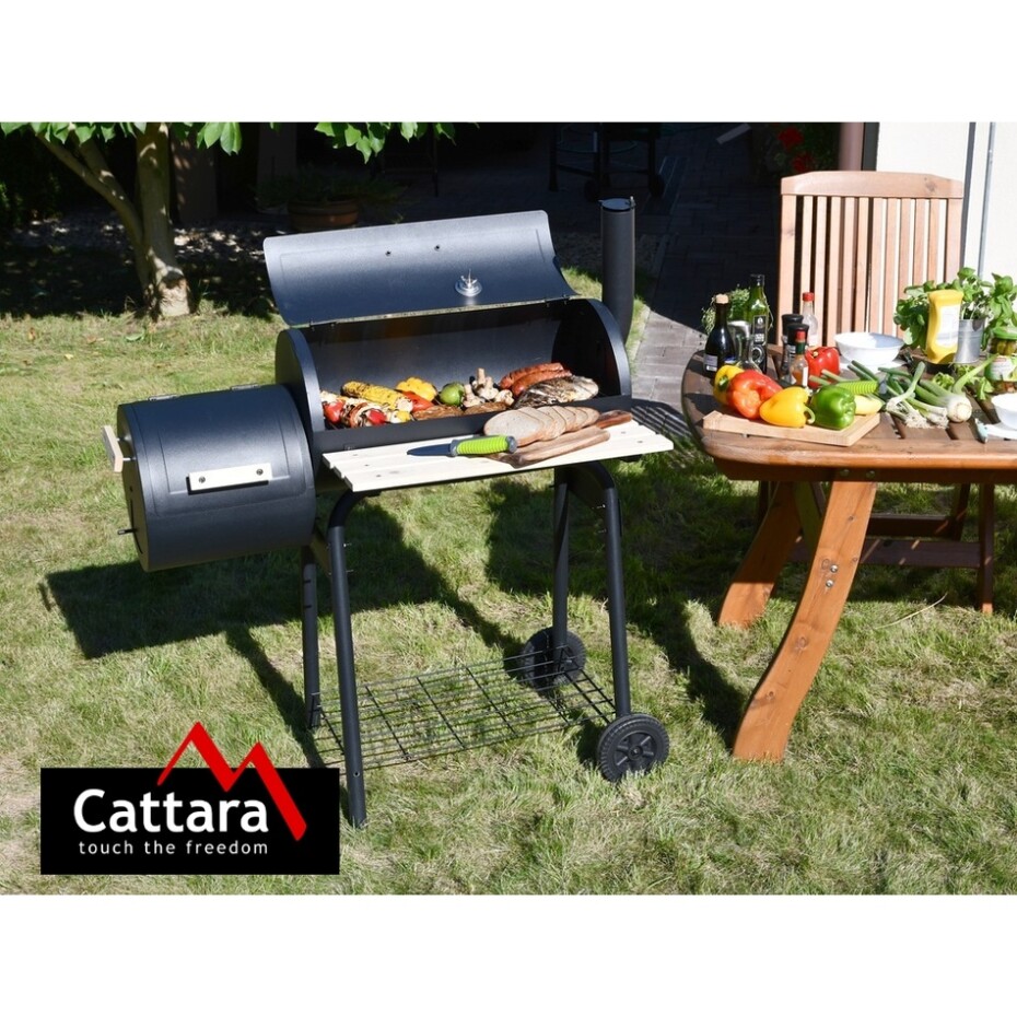 Cattara Gril na dřevěné uhlí s udírnou Smokie, 100 x 55 x 113 cm - main (7)