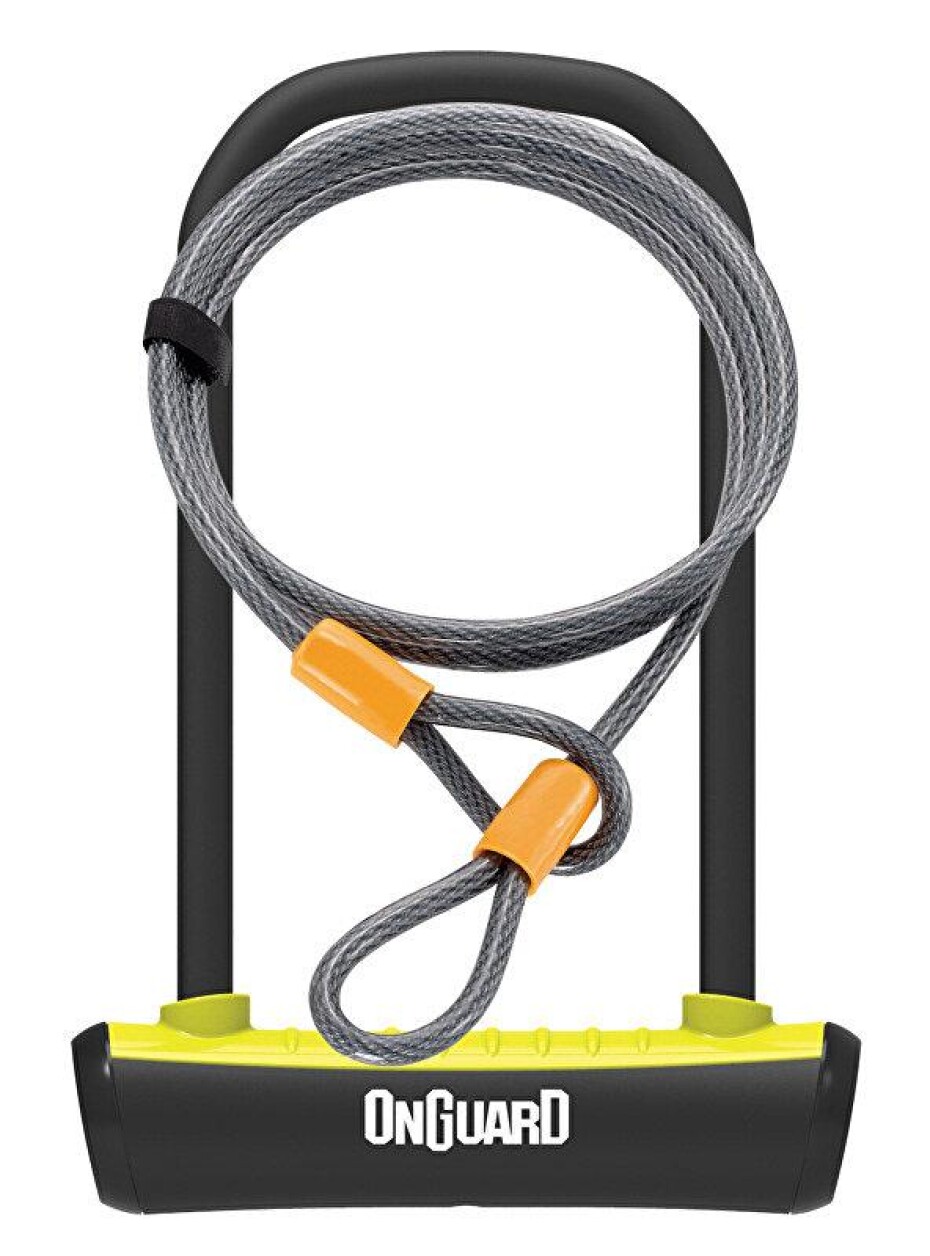Onguard zámek podkova 115x230x11 mm žlutá + lanko 1200x10 mm - main (0)