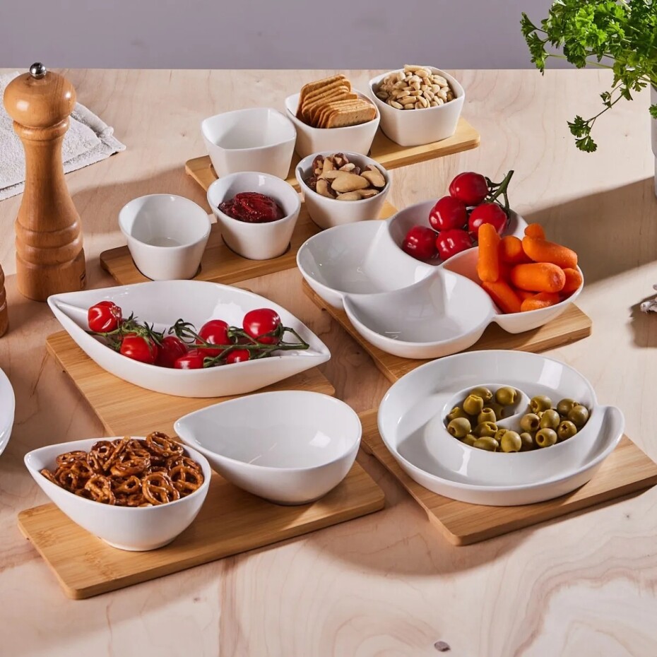 Altom Porcelánový set na dipy na bambusovém podnosu Regular 150 ml, 3 ks - main (6)