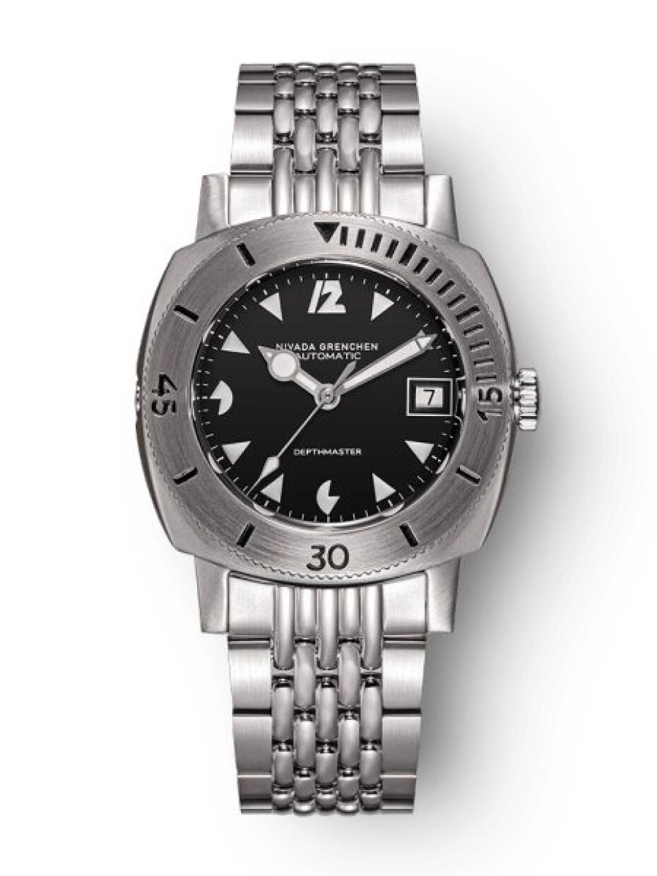 Nivada Grenchen Depthmaster Pacman White Date - Bracelet Flat Link - main (1)