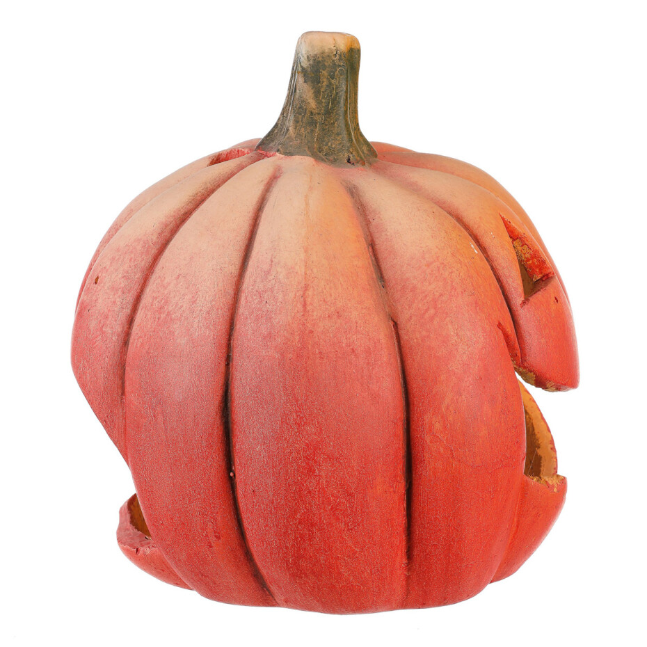Svícen Dýně vyřezávaná oranžová, terakota, pr. 26 cm - main (4)