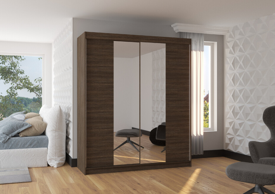 ArtAdrk Šatní skříň BALANCE | 180 cm Barva: Čokoládová - main (0)